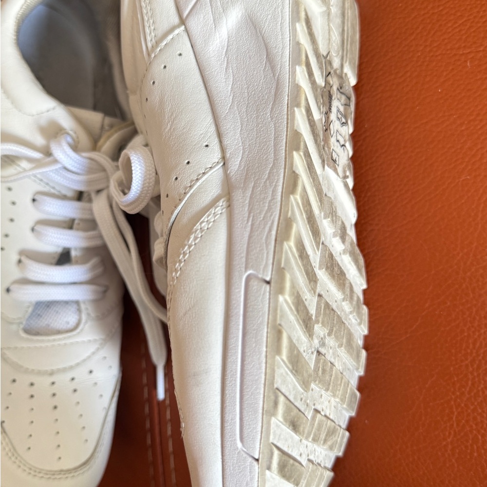 Geox White  Leather Sneakers Respira  size 10 - Picture 5 of 12